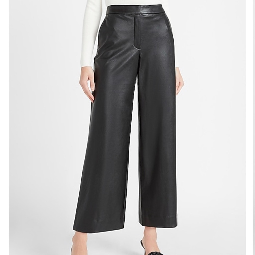 Express High Waisted Vegan Leather Culotte Pants